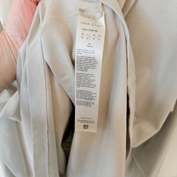 Rick Owens Drawstring Hoodie in Pearl (Off White) Size XL 100% Cotton - Picture 6 of 9